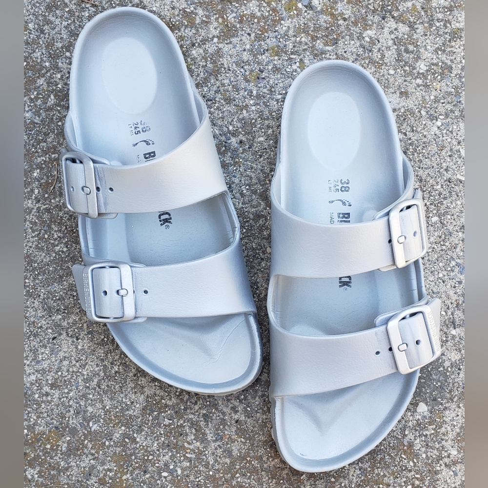 Birkenstock Arizona Eva Metallic Silver Sandals EU 38 US 7/7.5